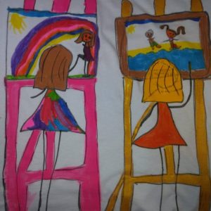Mariana-e-Sandra-pintando-juntas